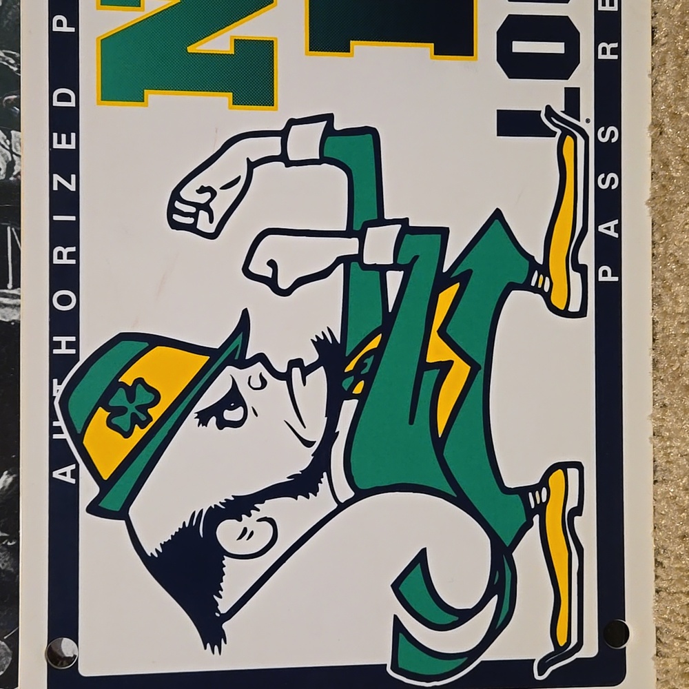 Vintage Notre Dame Locker Room Sign Made In Usa Offically Licensed - Picture 4 of 11